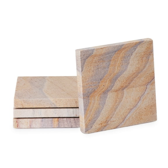 Thirstystone Rainbow Natural Sandstone Coaster 4-Pack