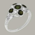 thumbnail image 2 of LBG British Made 14k White Gold Natural Green Tourmaline & Diamond Womens Promise Ring - 33 size options - Size 6, 2 of 6