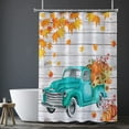 thumbnail image 4 of Autumn Fall Shower Curtain Set,Pumpkin Farm Truck Leaves Thanksgiving Harvest Waterproof Polyester Fabric Shower Curtains Bathroom Decor with 12 Hooks 72 x 72 Inches, 4 of 6