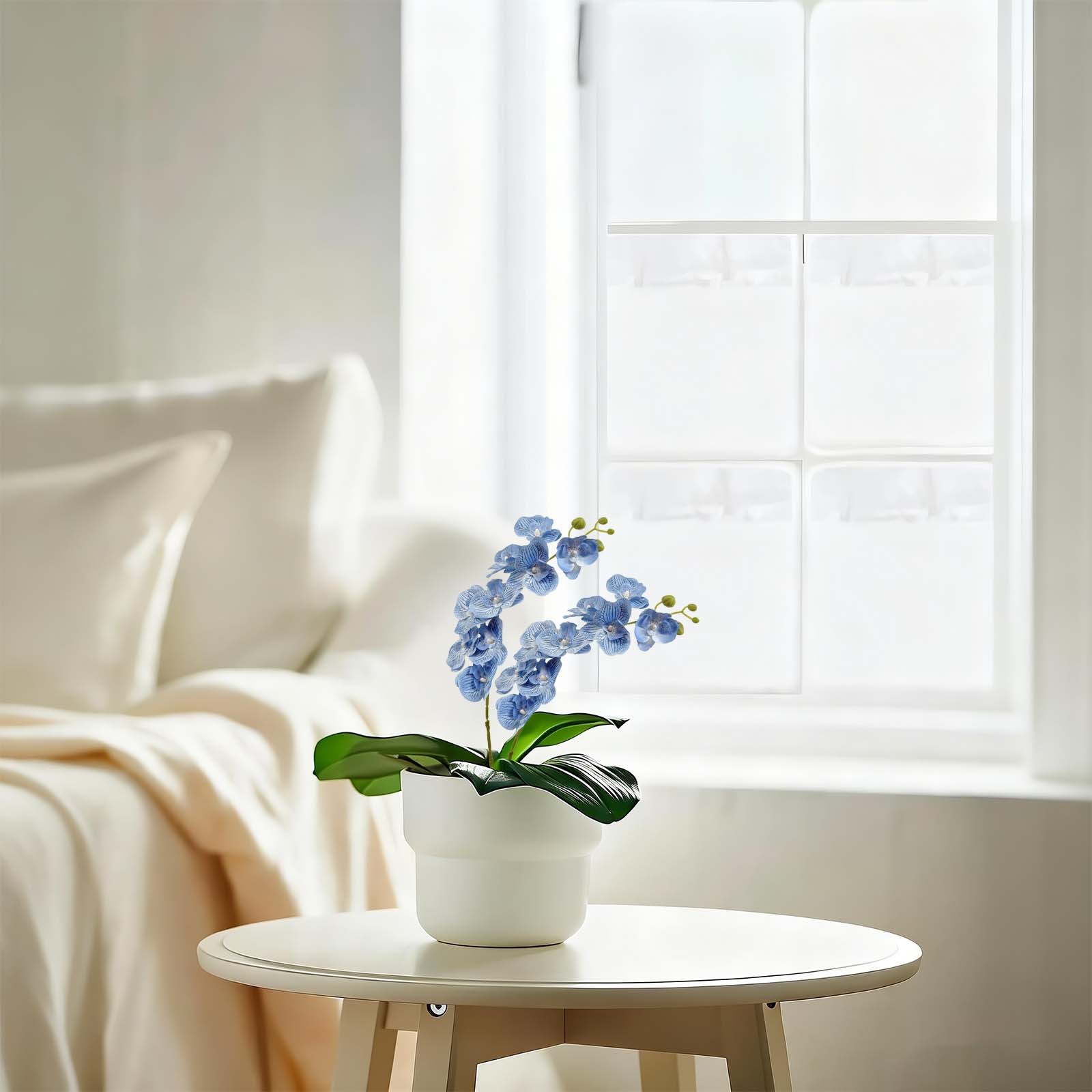 9-Head Artificial Phalaenopsis Orchid 69cm - Cloth & PU High