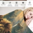 thumbnail image 3 of Orinice Lion Throw Blanket Gifts for Girls Women Flannel Fleece Forest Lion Blanket Soft Warm Blankets for Bed Sofa Home Decor  40x50in, 3 of 6