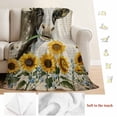 thumbnail image 5 of Sunflowers Cow Blanket Soft Cozy Warm Twin Blanket for Bed, Plush Fuzzy Flannel Fleece Blankets for Sofa, Vintage Farmhouse Animals Flowers Throw Blankets for Couch, Gifts for Men, 60"x80", 5 of 9