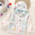 thumbnail image 4 of NOKIO Kids Waterproof Outerwear, Toddler Track Jackets, Toddler Kids Baby Girls Boys Cartoon Floral Print Jacket Zipper Hooded Windproof Coat Windbreaker Outwear Girl Teen Winter Coats, 4 of 5