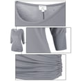 thumbnail image 3 of Matchstick Women's 3/4 Sleeve Basic Drape Top with Side Shirring, 3 of 4
