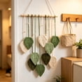 thumbnail image 7 of Hand Woven Cotton Rope Leaf Macrame Wall Hanging, Wall Hanging Boho Woven Tapestry, Bohemian Leaf Modern Chic Wall Art for Living Room, Bedroom, Apartment(C), 7 of 7