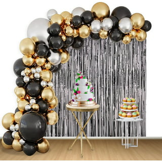 INPHER Black and Gold Party Decorations Birthday Backdrop 55 Pack Black  Gold Balloons Happy Birthday Banner Party Decorations for Kids Men Women