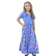 thumbnail image 5 of Clearance Gamivast Girls Maxi Floral Skirt 2025 Summer Boho Casual Flowy Holiday Pleated Elastic Waist A Line Beach Skirts Purple 9 Years Vestidos De Verano Para Niña, 5 of 8