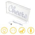 thumbnail image 3 of Urban Shop LED Neon Cheers Clear Acrylic Box, Warm White, 3 of 8