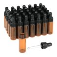 thumbnail image 1 of Furnido Botella cuentagotas de vidrio ámbar de 5 ml, botellas vacías de aceite esencial, viales de vidrio con cuentagotas de vidrio para aromaterapia, colonias, perfumes, mezclas de muestras líquidas,, 1 of 6