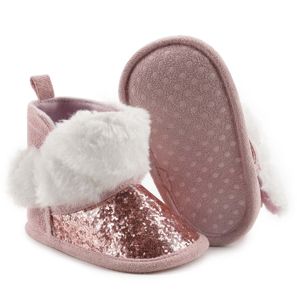 Toddler Shoes,Newborn Girls Boys Sequins Soft Anti-Slip Boots Baby Sneakers Crib Shoes