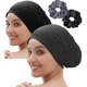 thumbnail image 1 of wonima11 Satin Bonnet for Sleeping Night Cap, Satin Lined Silk Bonnet Large Sleep Cap for Curly Braids Hair Beanie Black Women, 1 of 1