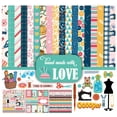 thumbnail image 1 of Inkdotpot Handmade With Love, Sewing Craft Collection Double,Sided Scrapbook Paper Kit Cardstock 12"x12" Card Making Paper Pack Of With Sticker Sheet - 16 Pages - Multicolor, 1 of 4