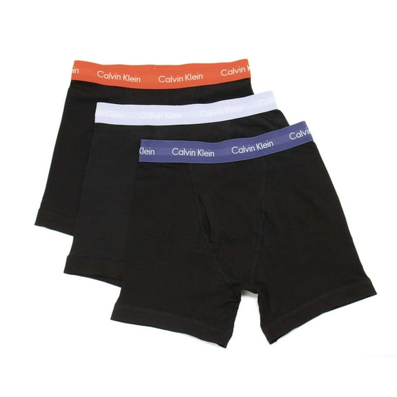 Calvin Klein Men's 3 Pack Cotton Stretch Boxer Briefs, Black Red,L - US