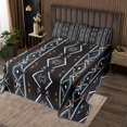 thumbnail image 2 of Western Quilt Set Geometric Aztec Bedspread Set King,Southwestern Coverlet Set Geometry Diamond Quilted,Retro Exotic Stripes Western Decor for Bedroom, 2 of 3