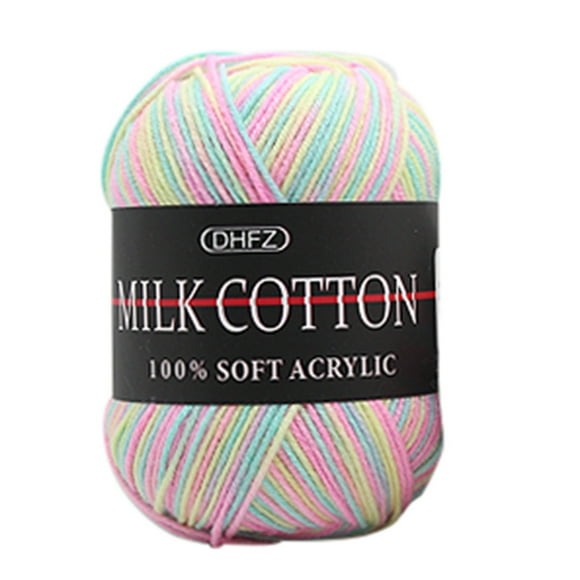 Qonioi Fil de Laine Épais pour Tricot à la Main, Fil de Lait Doux Coloré pour Bébé pour Crochet, Écheveau de 50 g Fil de Tricot de Haute Qualité pour Soins et Bricolages pour Bébé