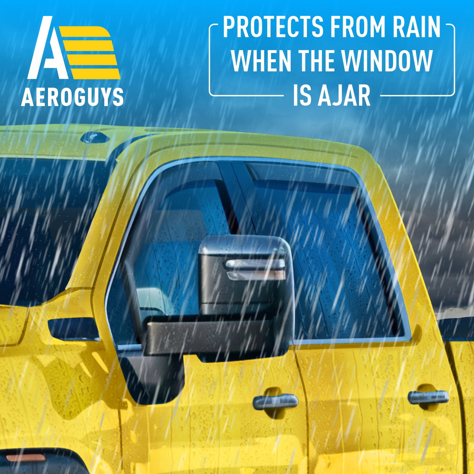 AEROGUYS In-Channel Window Deflectors Extra Durable Window Visors Rain Guards Fit for GMC Sierra 2500HD/3500HD 2020-2026 Crew Cab, Sun Visors, Wind Vent Visors, Car Accessories - 4pcs. AG0204