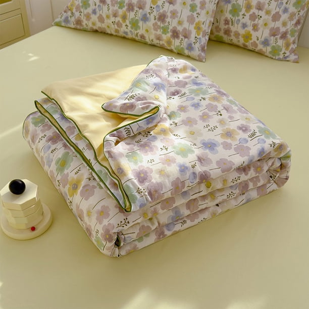 Colcha de verano estampada suave C, 1.5x2m, colcha estampada plana amigable, lavada, colcha de verano con ventilación