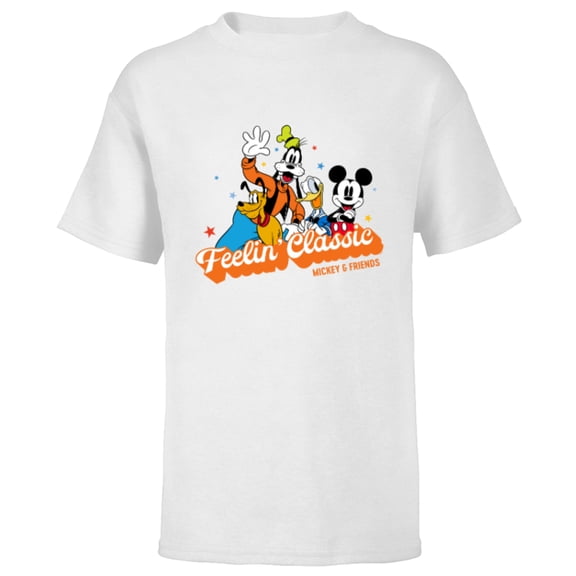 Disney Mickey & Friends Feelin’ Classic Retro Vintage - Short Sleeve T-Shirt for Kids - Customized-White
