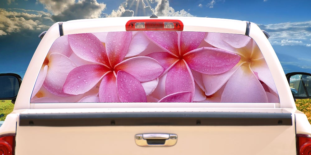 FLOWERS Rear Window Graphic decal truck suv view thru vinyl