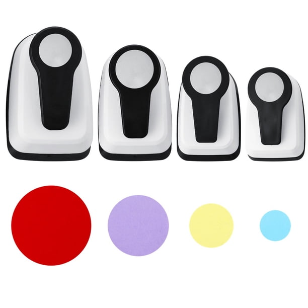 4 perforadoras de papel para manualidades, 2 pulgadas/1,57 pulgadas/1 pulgadas/0,6 pulgadas, diferentes tamaños, perforadoras circulares redondas para manualidades de papel, apliques hechos a mano, ma