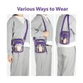 thumbnail image 4 of Bolsa transparente aprobada para estadios, cartera transparente con correa de hombro ajustable para deportes al aire libre, violeta, 4 of 5