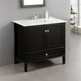 thumbnail image 2 of Simpli Chelsea 36" Quartz Faux Marble Top Bathroom Vanity in Midnight Black, 2 of 8