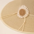 thumbnail image 7 of Clossjun Solid Straw Wide-Brim hat with Daisy Decor, UV-Protective, Lightweight for Trips., 7 of 7