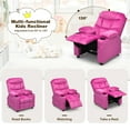 Infans Children's Velvet Fabric Bedroom Recliner Chair with Cup Holder