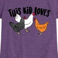 thumbnail image 3 of Instant Message - This Kid Loves Chickens - Toddler & Youth Girls Short Sleeve Graphic T-Shirt, 3 of 6