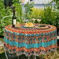 thumbnail image 2 of Boho Round Tablecloths 70 Inch, Wrinkle and Stain Resistant Table Cover Bohemian Round Table Cloth, Polyester Table Cloth Decor for Kitchen Table, 2 of 6