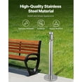 thumbnail image 2 of KFFKFF Ashtray Bin, Cylinder Design in Stainless Steel, Standalone and Durable Outdoor Ash Disposal for Garden, Office, Eateries, Hotels, Bars, Silver, 2 of 9