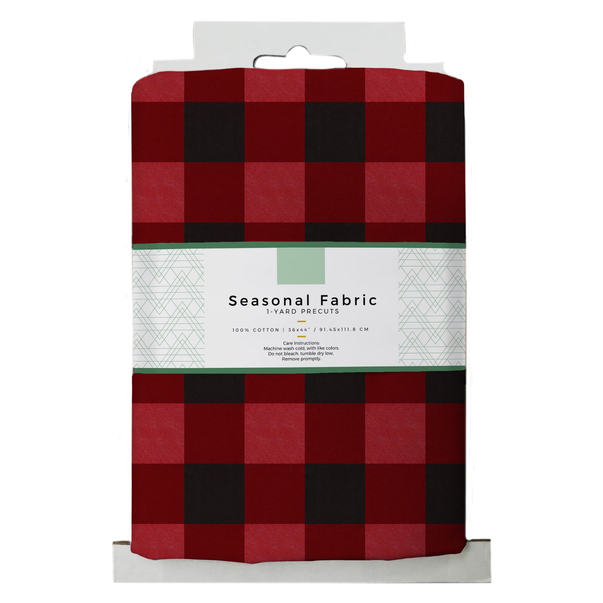 David Textiles 44' x 1 yd Cotton Red Black Plaid Precut Fabric, Red|Black