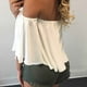 thumbnail image 4 of Blusa informal con hombros descubiertos para mujer, blusas sin tirantes, blusas con mangas de campana de color puro y sin tirantes Monstrate FS7048-09, 4 of 6