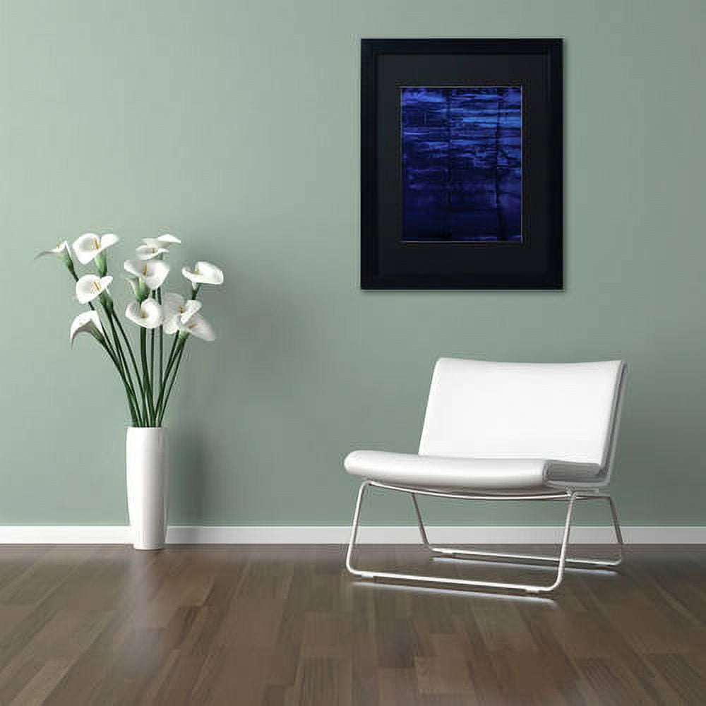 Trademark Fine Art "Blocks of Blue" Canvas Art by Claire Doherty, Black Matte, Black Frame