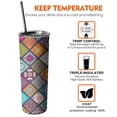 thumbnail image 6 of 20oz Multicolor Ethnic Mandala Pattern Skinny Tumblers Stainless Steel Tumbler with Lid and Straw,Vacuum Insulated Double Wall Travel Tumbler Cups with Cleaning Brush for Coffee,Tea, 6 of 6