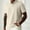 (Casual 36)Khaki, variant on Mens Shirt Summer Blouse Fashion Casual Solid Color Short Sleeve Herringbone Textured Button-down Turndown Collar Tops