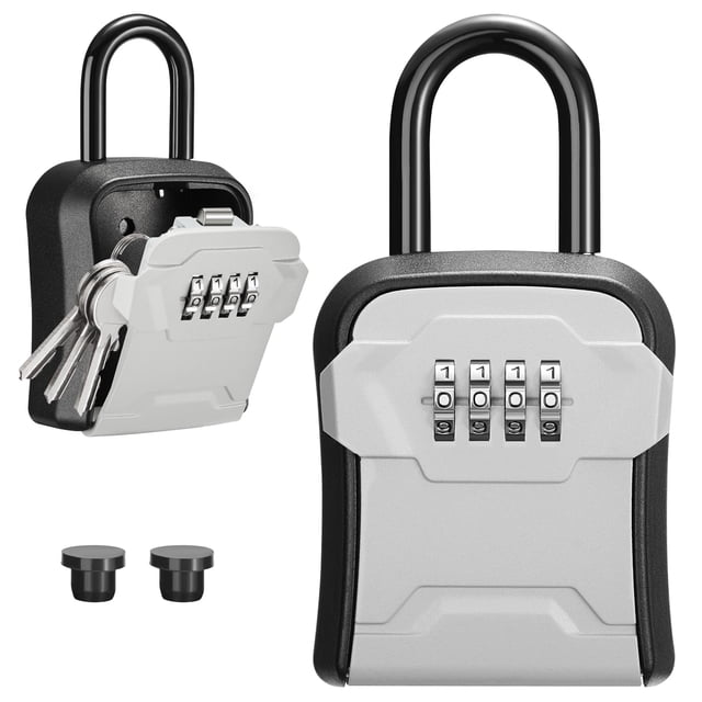 Caja de seguridad para llaves Puroma, montaje en pared y portátil, combinación de 4 dígitos