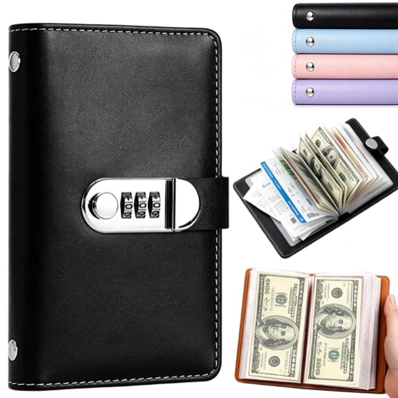 Libro Para Guardar Dinero, 100 Envelope Savings Challenge Book with Password Lock, Money Saving Binder Equipped with Cash Envelopes, Practical Budget Planner To Reach Savings Goals