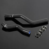 PIT66 Silicone Radiator Hose Kit,Fit for Honda Civic D17 1.7L 01-05 Black with Clamps
