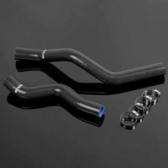PIT66 Silicone Radiator Hose Kit,Fit for Honda Civic D17 1.7L 01-05 Black with Clamps