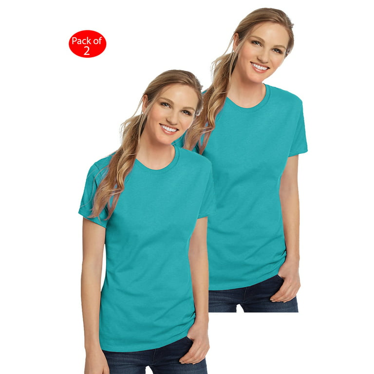 Hanes Women's Nano-T; Color: Teal, Size: 2XL --- PACK OF 2 (Women's Athleticwear - Original Company Packing) - Walmart.com