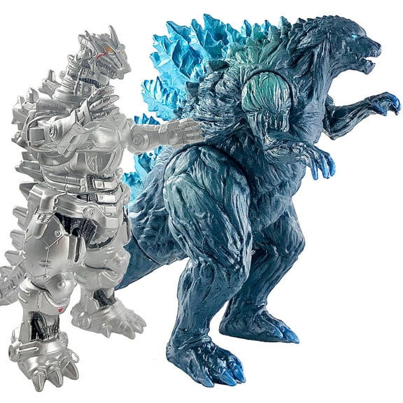 Set of 2 Monster Dinosaur Earth Mecha Figures King of The Monsters, 2021 Movable Joints Action Movie Series Soft Vinyl, Travel Bag