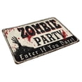 thumbnail image 2 of MKHERT Zombie Party Vintage Rusty Metal Sign Halloween Theme Doormat Rug Home Decor Floor Mat Bath Mat 30x18 inch, 2 of 3