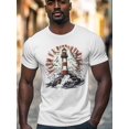 thumbnail image 2 of Lighthouse Men's T Shirts Seagulls T-Shirt for Men Ocean Crew Neck Tees Cotton Tops, White, M, 2 of 7