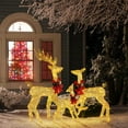 thumbnail image 2 of VINGLI Lighted Christmas Reindeer Family Set Outdoor Decorations Pre-lit 270 LED Lights, Weather Proof Gold Deer Family Set of 3 Indoor Home Outdoor Yard Decor, 2 of 8