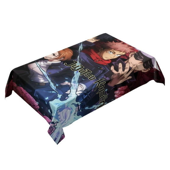 Jujutsu Kaisen-theme square tablecloth has an iconic print, fits most tables, and is easy to care for perfect gifts for fans friends and family，55" x 71"（140*180cm）