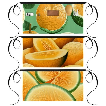 

Melon Server Waist Apron with 3 Pockets Printed