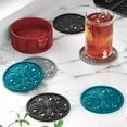 thumbnail image 5 of HFHOME Coasters for Drinks 6 Pack Silicone Coasters Set with Holder, Drink Coaster for Coffee Table, Table Cup Mat Desk Coaster for Drinks, Bar Coasters for Home Decor Tabletop Protection Gift -Black, 5 of 9