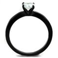 thumbnail image 2 of Womens Black Ring Anillo Para Mujer Stainless Steel Ring with AAA Grade CZ in Clear Abigail, 2 of 4