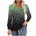 thumbnail image 1 of HKEJIAOI Tunique à Manches Longues Bouffantes pour Femmes Blouses Plissées Décontractées Col Rond T-Shirts Mode Automne 2024 S, 1 of 5